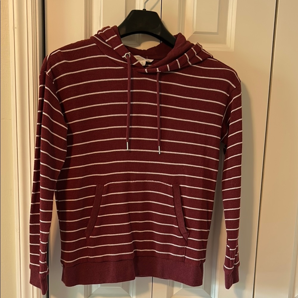 Market & Spruce Burgundy Hoodie with White Accents